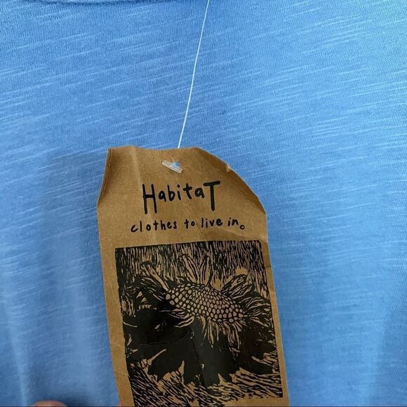 NEW ✨ Habitat Cuffed Boat-Neck Top In Vista Blue Small - Picture 5 of 9